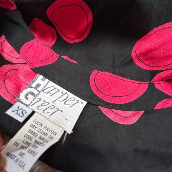 Harper Greer Womens Long Sleeve Tunic Top/Dress XS Black Red Polka Dots Casual - Picture 3 of 7